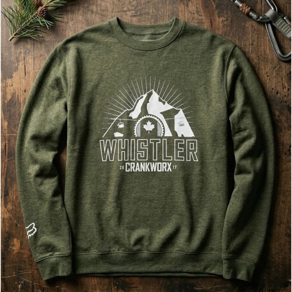 Fox Racing Crankworx Whistler 2017 Mens Medium Crewneck Sweatshirt MTB SRAM